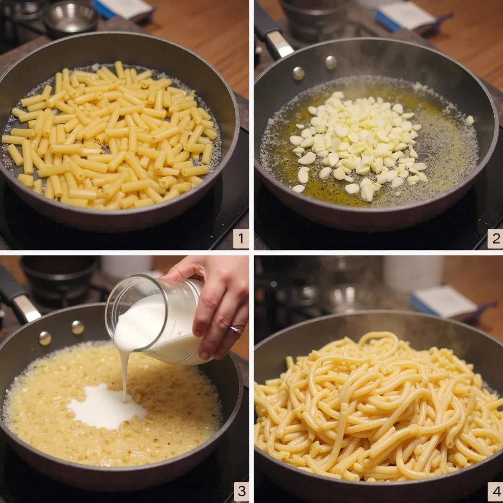 3 Easy 3-Ingredient Meals That Saved My Sanity (You'll Actually Want to Make These Tonight!) 21 Step by step process making easy 3-ingredient garlic pasta recipe