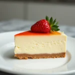 Easy 3-ingredient no-bake cheesecake slice showing creamy texture