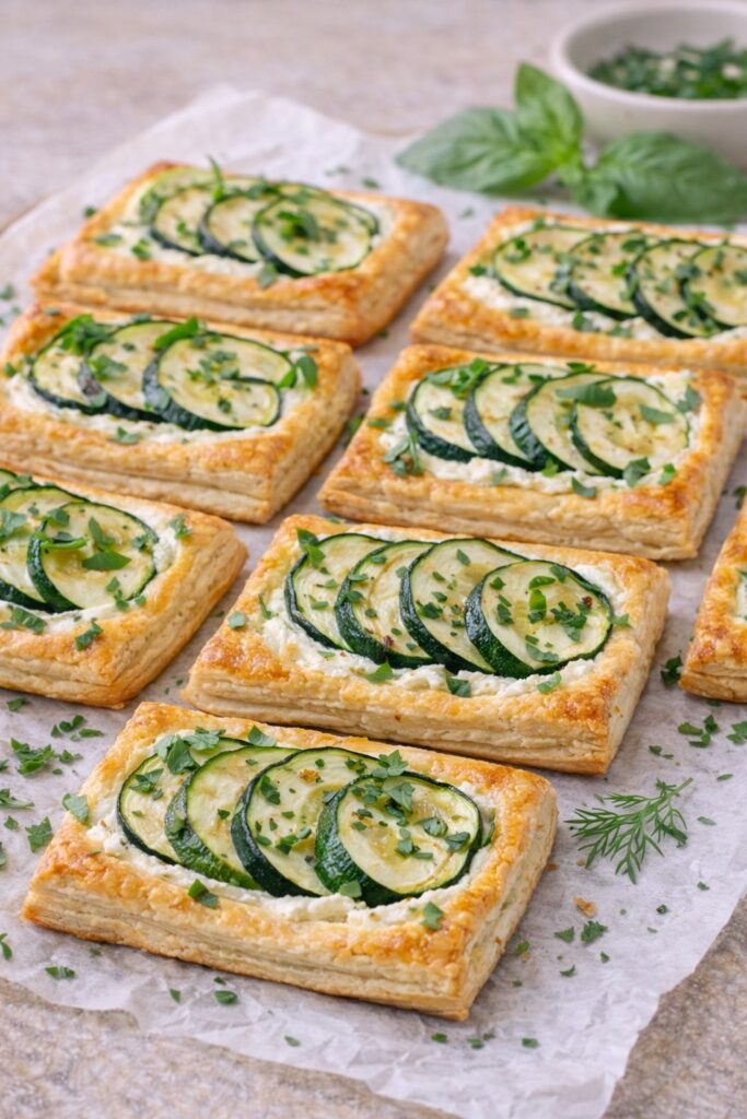 Ricotta & Zucchini Puff Pastries