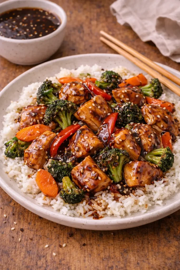 Easy teriyaki sauce used for chicken and vegetables