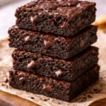 3 ingredient banana brownies with peanut butter and cocoa powder