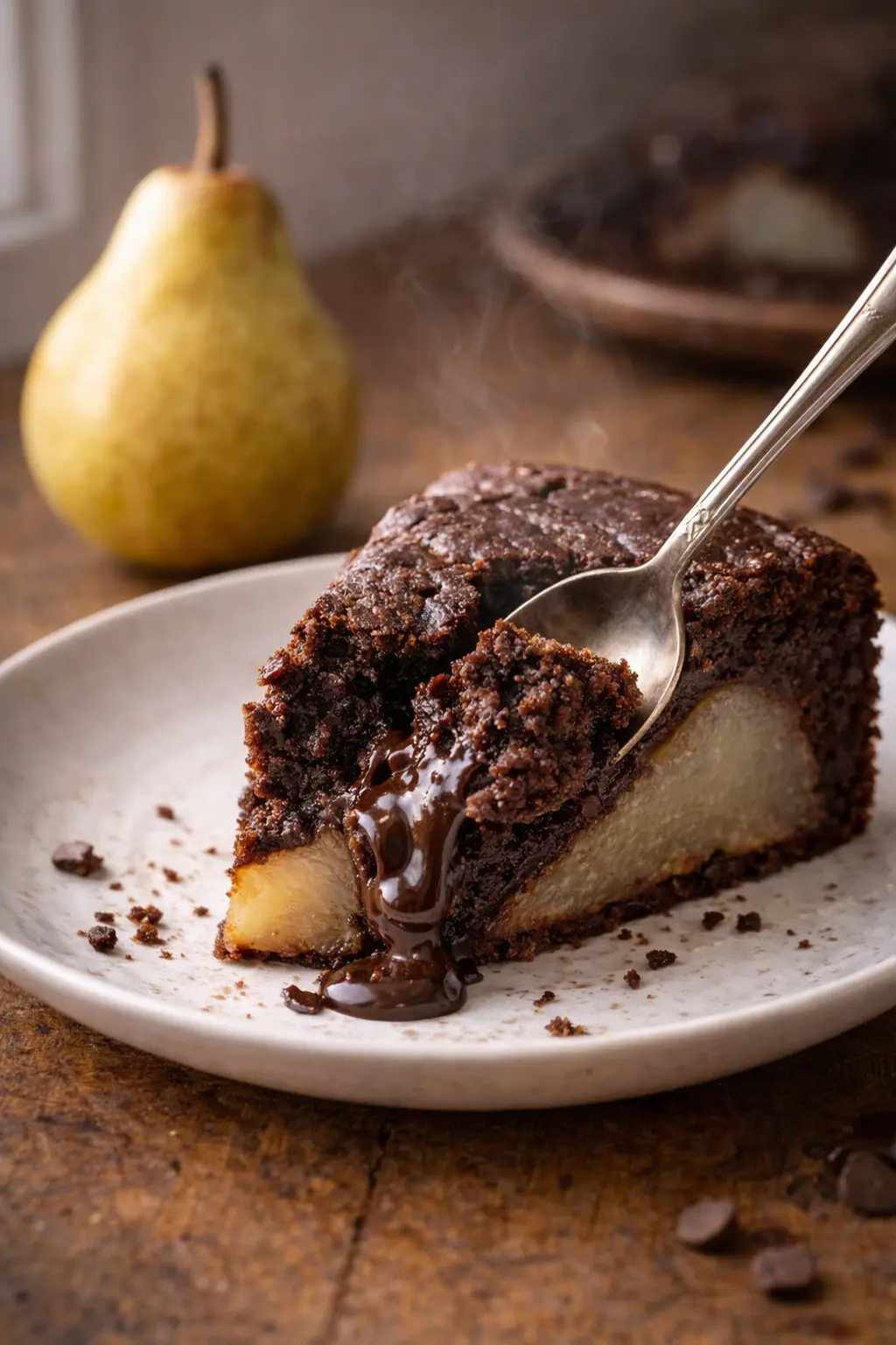 3 Ingredient Chocolate Pear Cake