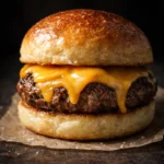 Carnivore burger with milk powder bun