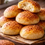 Soft and fluffy carnivore rolls made with 3 ingredients, flourless and zero carb Caption .