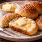 Carnivore rolls served warm with butter Caption