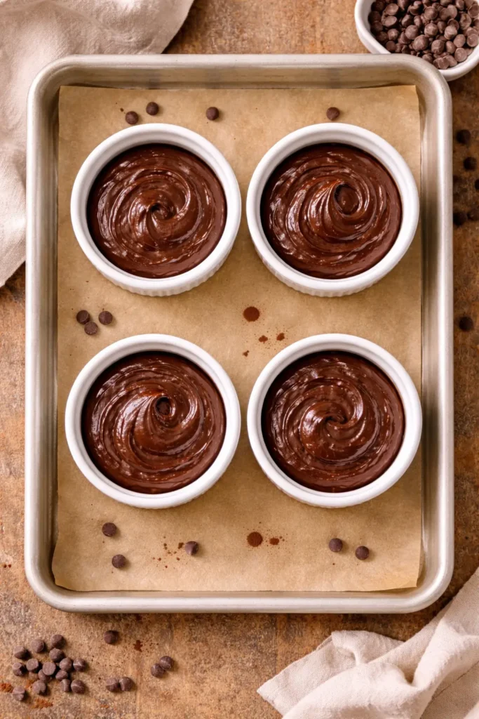 chocolate lava brownies ramekins unbaked
