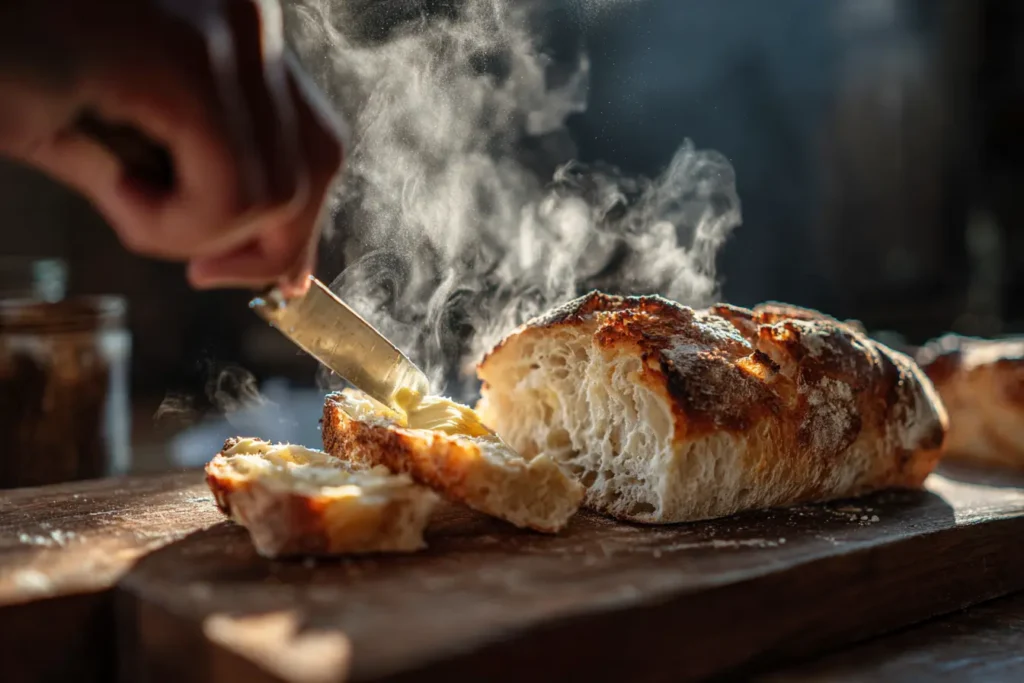 carnivore bread recipe slice with melting butter






