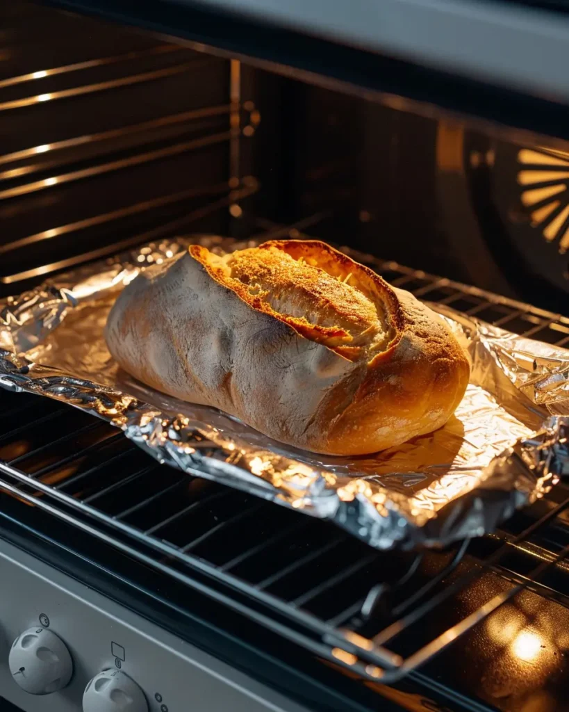 Foil tent technique used during carnivore bread baking