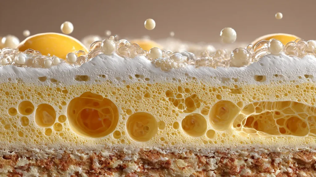 whipped egg white bubbles creating lift in carnivore bread Looksyumy
