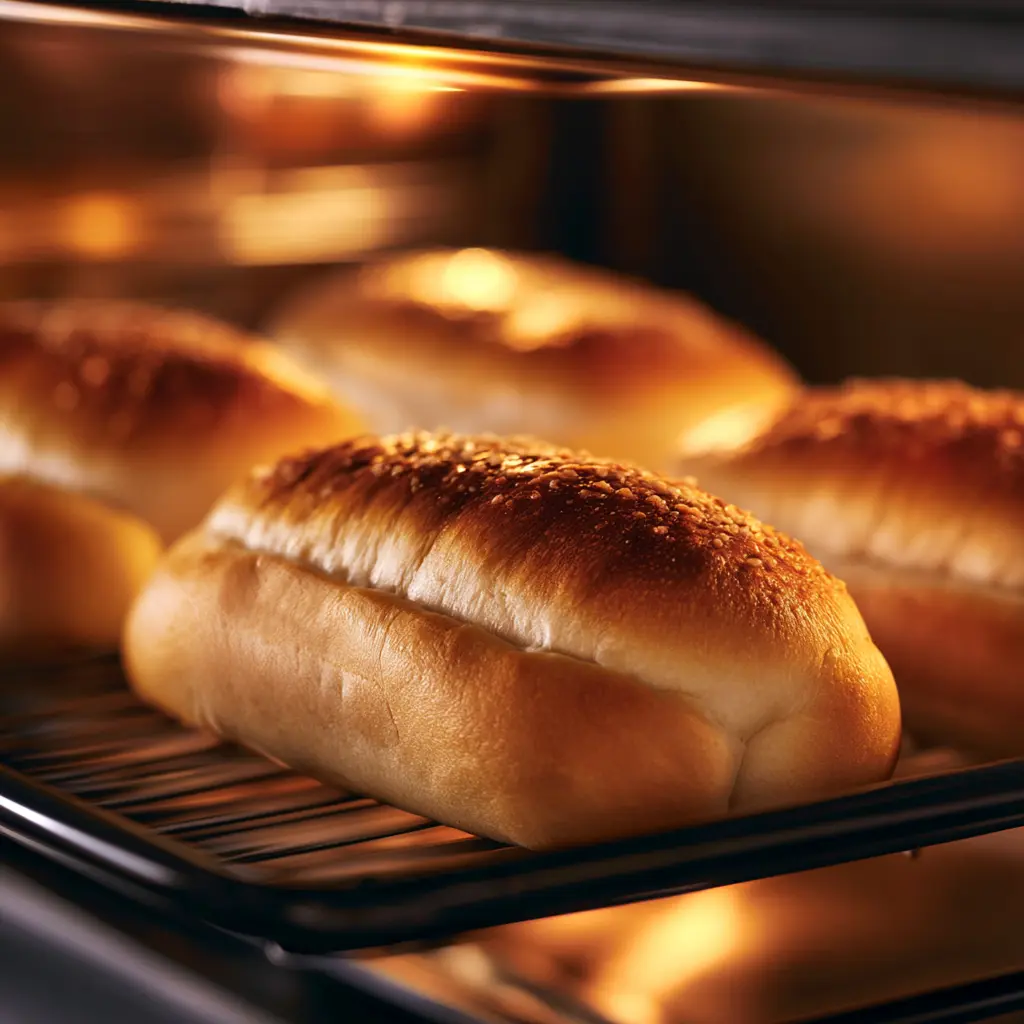 Carnivore buns baking to a light golden color Low-temperature