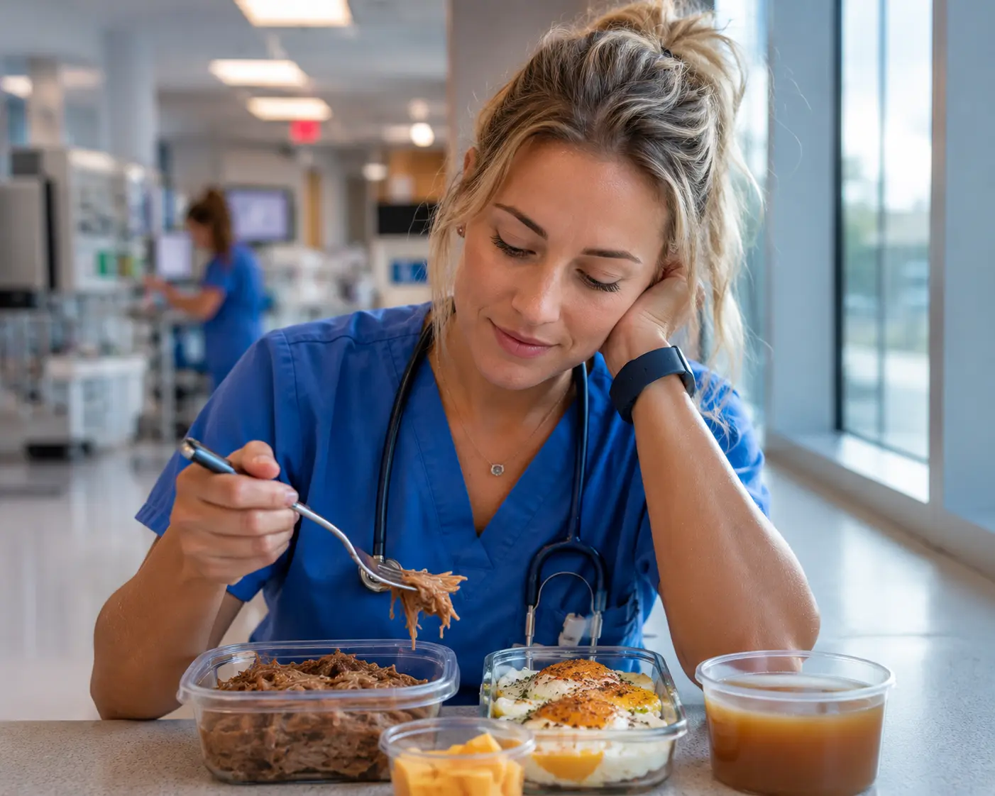 Carnivore Recipes for Healthcare Workers: 8 Easy Meals for Steady Energy During 12-Hour Shifts 1 Healthcare worker eating carnivore meals during a long hospital shift