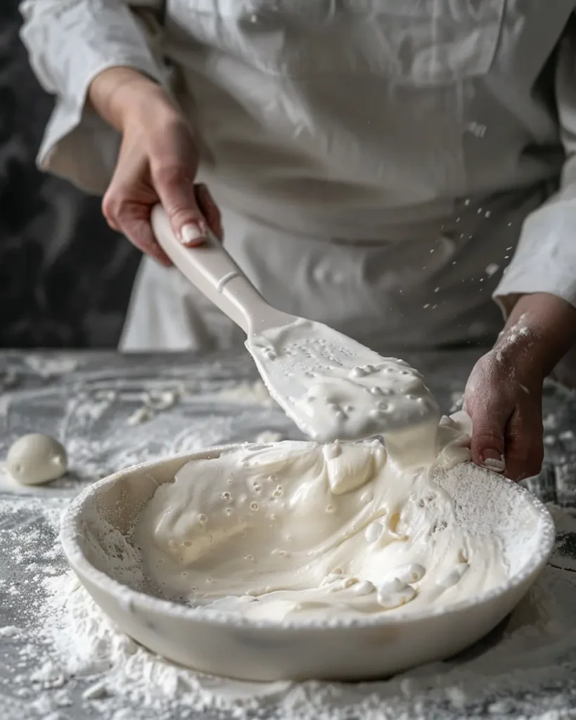 Correct folding technique used in carnivore batter preparation