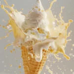Heavy cream and egg yolks creating a stable carnivore ice cream emulsion