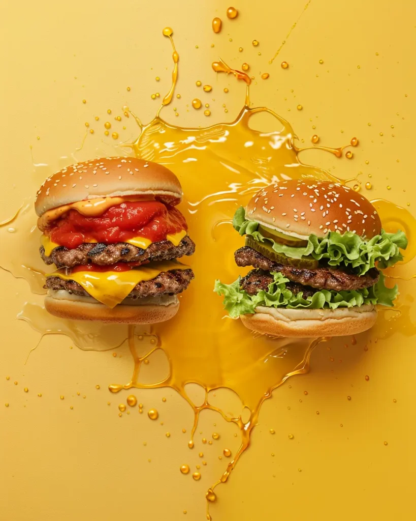 Juicy burger meal compared to soggy meal prep burger