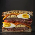 Portable carnivore sandwich packed for lunch