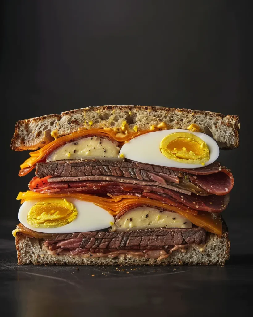 Portable carnivore sandwich packed for lunch