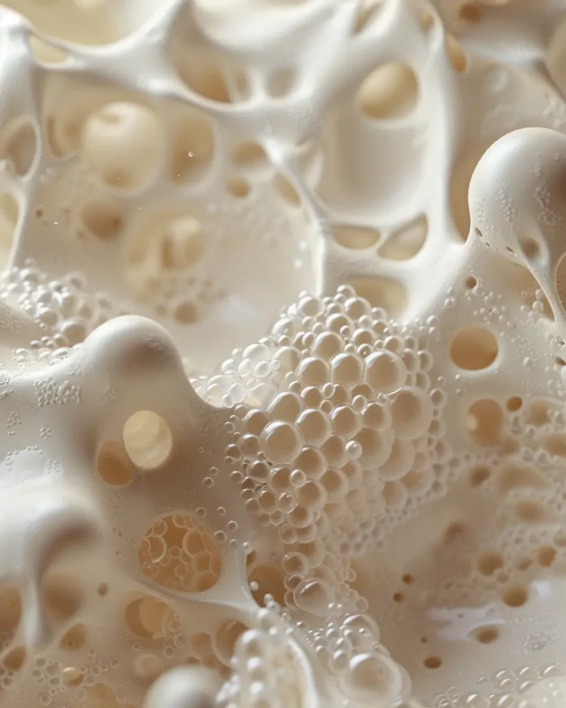 Stable mousse foam compared to unstable foam structure