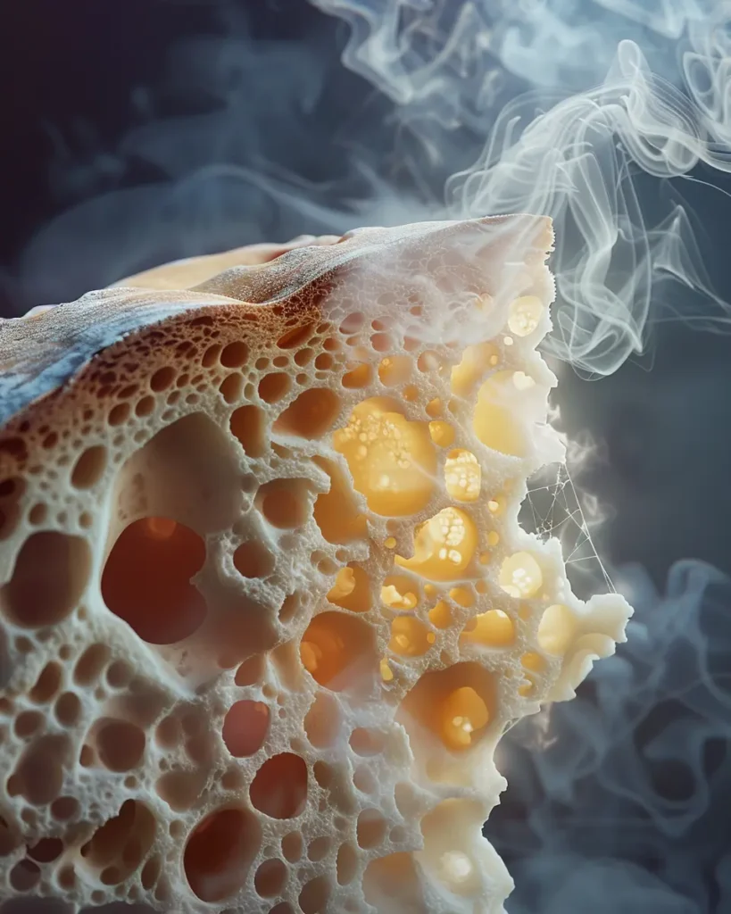 Steam expansion and protein coagulation during carnivore bread baking