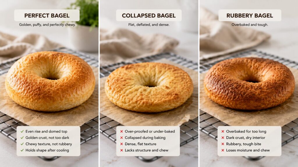 Carnivore Bagels (Chewy, Fluffy & Easy 3-Ingredient Recipe) 13 Comparison of properly baked and failed carnivore bagels.