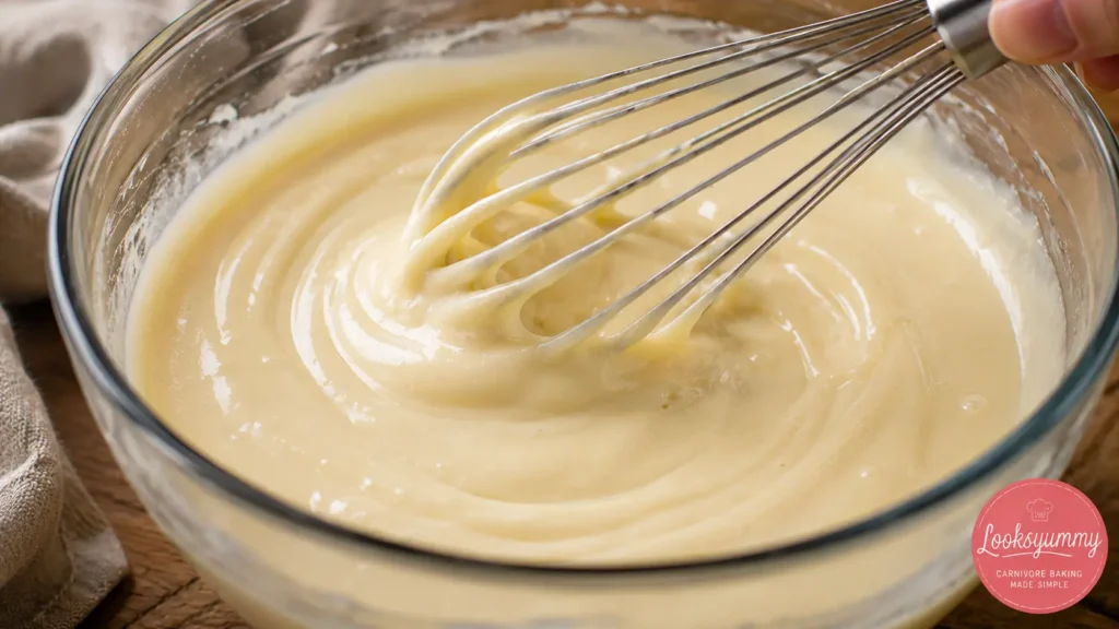 Heavy Cream Powder Carnivore Buns That Stay Soft, Never Dense 11 smooth heavy cream powder mixture before folding Looksyummy