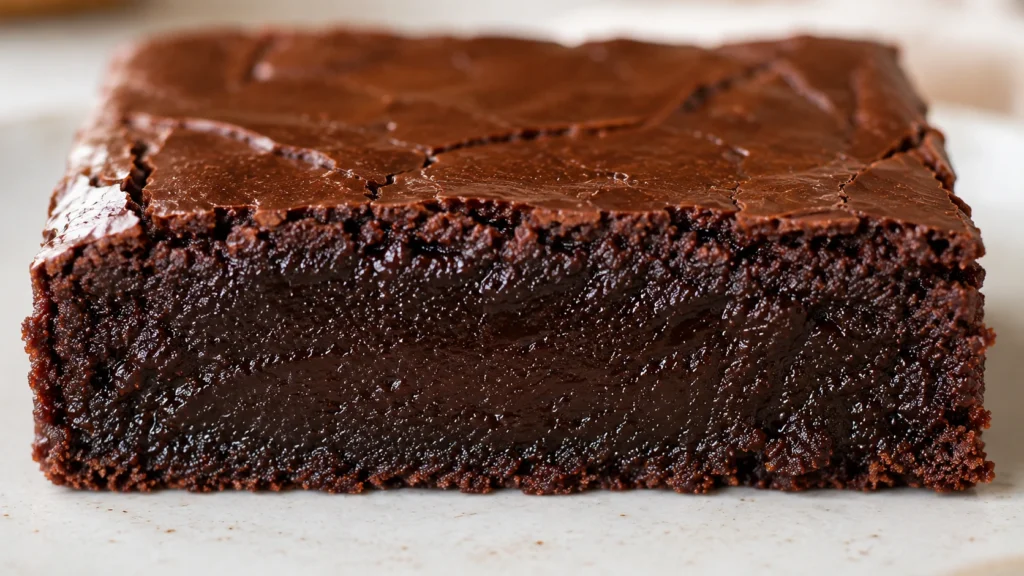 cross section of dense fudgy carnivore brownies