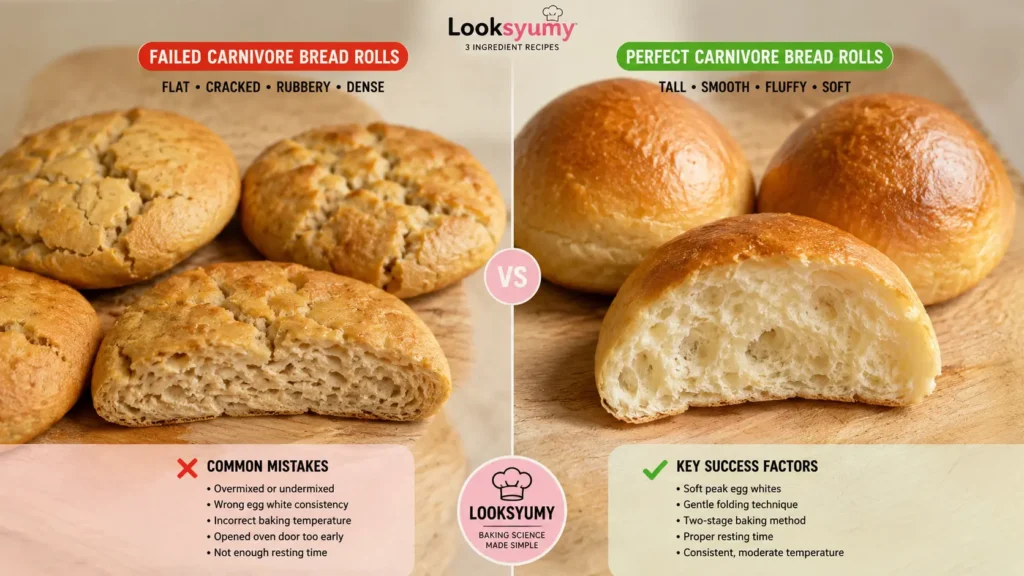 failed versus perfect carnivore bread rolls Looksyumy