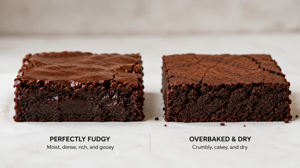 brownies compared with dry overbaked brownies