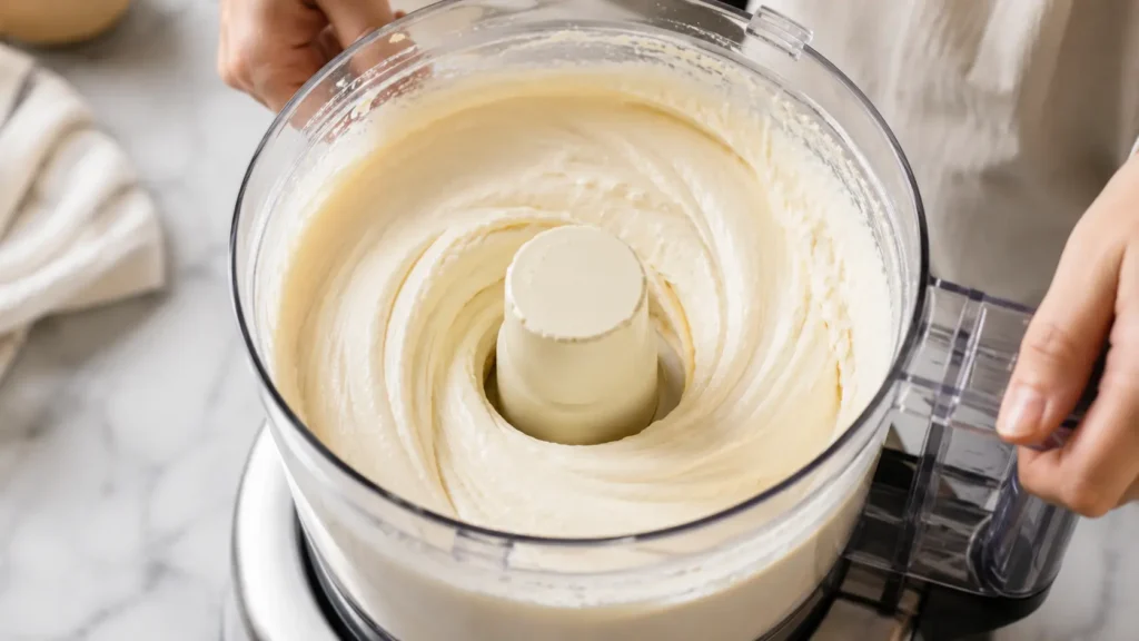 2 Ingredient Protein Cheesecake: Creamy, High-Protein, and Actually Sliceable 10 smooth blended cottage cheese and protein powder batter