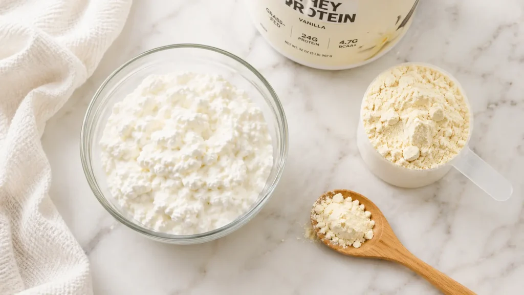 2 Ingredient Protein Cheesecake: Creamy, High-Protein, and Actually Sliceable 9 cottage cheese and vanilla protein powder used for a protein cheesecake
