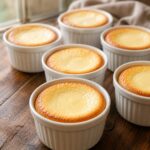Mini baked Greek yogurt cheesecakes in ramekins