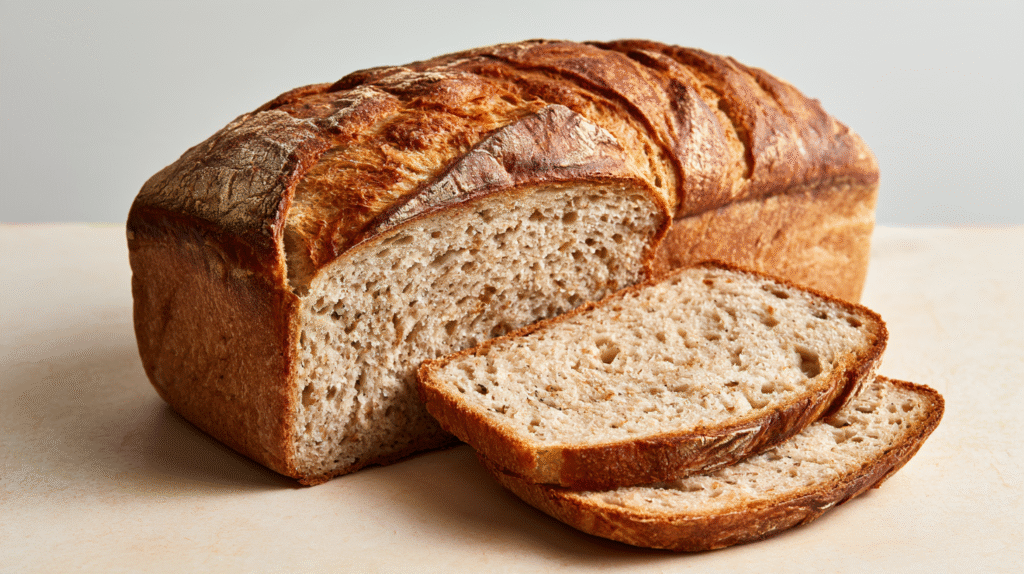 Carnivore bread with a hard crust and properly set interior