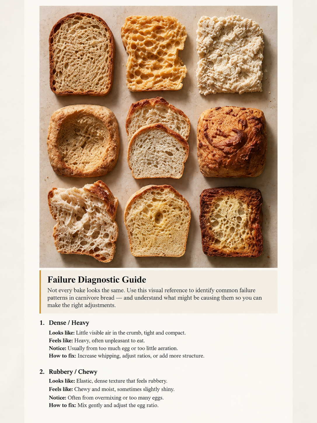 Page 22 of The Carnivore Baking Guide: Failure Diagnostic Guide