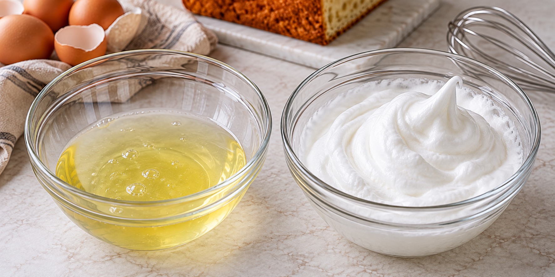 Whipped egg whites prepared for carnivore baking